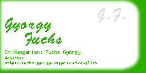 gyorgy fuchs business card